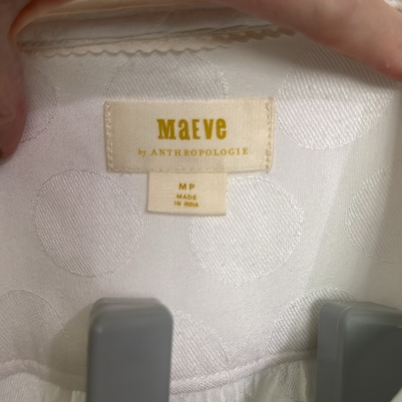 Maeve Jojo Ruffled Button- White Size M/P - Picture 2 of 10